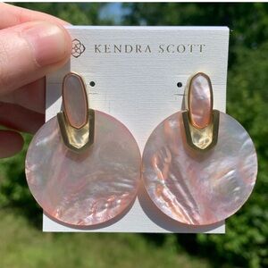 Kendra Scott Iridescent Pink and Gold Didi Earrings